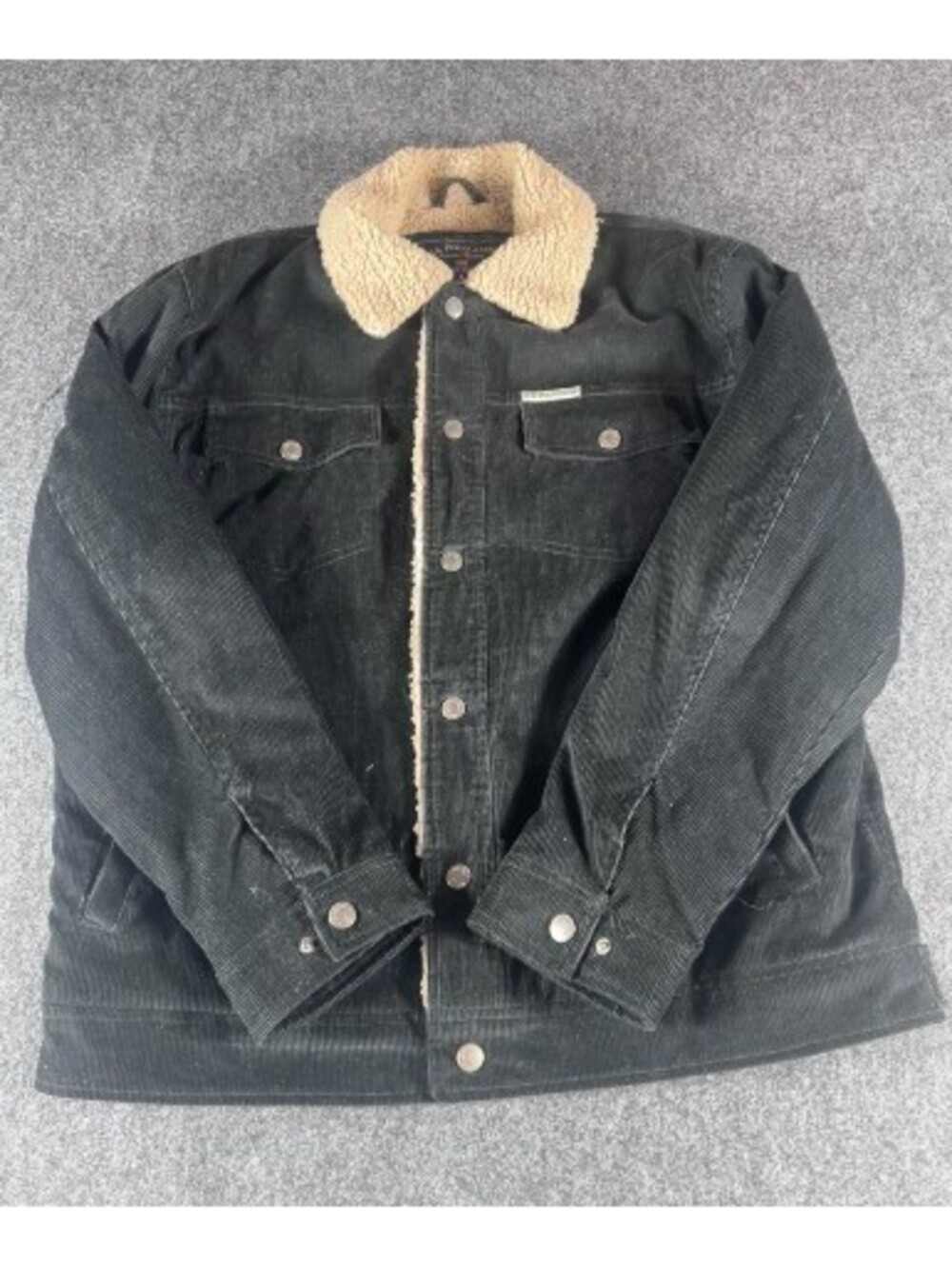 U.S. Polo Assn. Black Corduroy Jacket with Faux Fur Lining